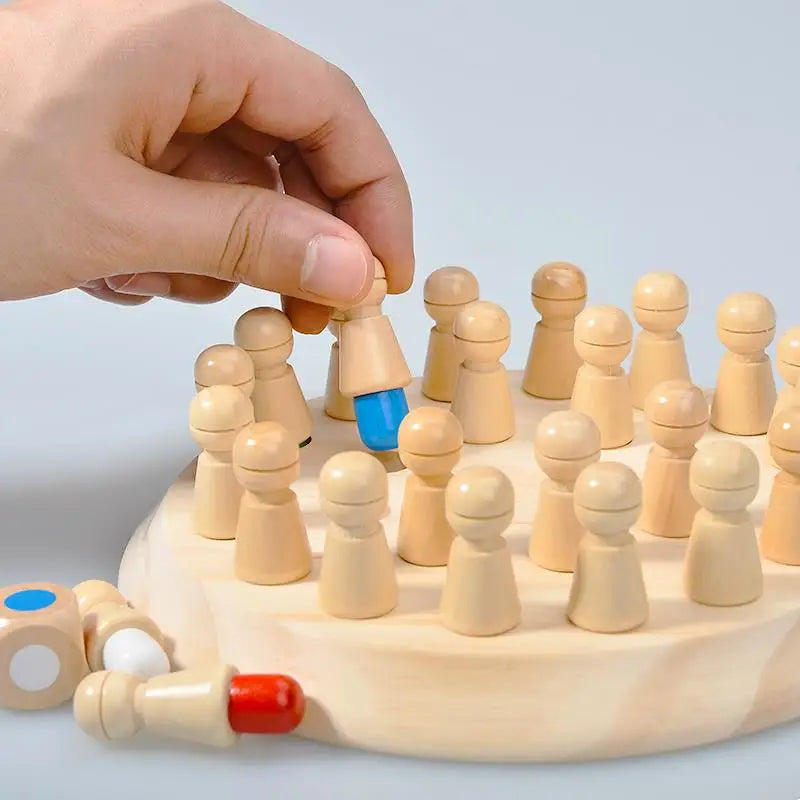 Wooden Memory Match Stick Chess Color Game Board Puzzles Montessori Educational Toy Cognitive Ability Learning Toys For Children